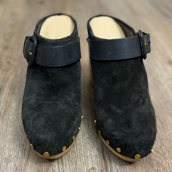 Veronica Beard • Dacey Black Suede Clogs - Picture 4 of 12